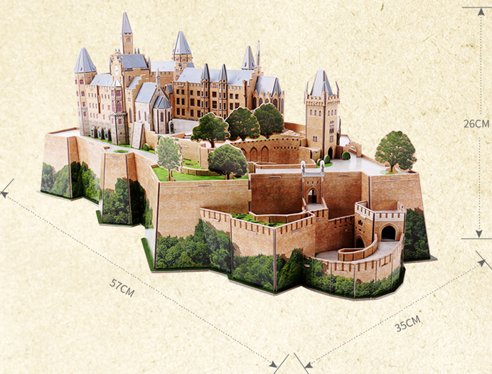 Cubicfun 3D Paper Puzzle MC232h Hohenzollern Castle Paper Building Model Kits, Paper Toys.