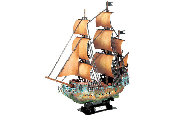 Cubicfun 3D Puzzle DS0938H Peter Pan Jolly Roger Ship Model Kits, Paper Toys.