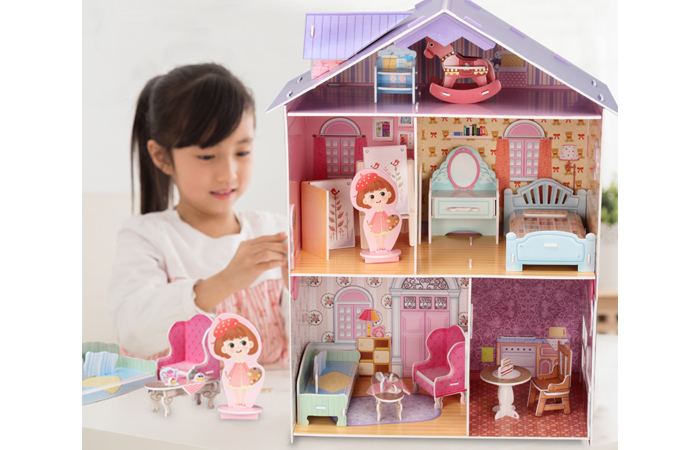Cubicfun 3D Paper Puzzle K1201h Dollhouse Paper Playset Kits, Girl Toys.