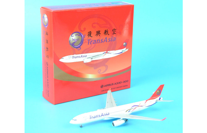 1/400 Model Airplane JC-Wings XX4304 Taiwan TransAsia Airways Airbus A330-300 B-22105 Aircraft Diecast Model Collectibles, Scale Model.
