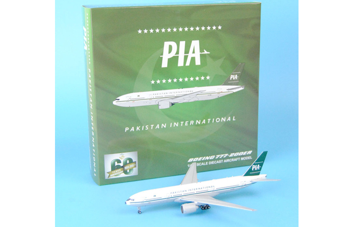 1/400 Model Airplane JC-Wings XX4308 Pakistan International Airlines PIA Retro Boeing B777-200ER AP-BMG Aircraft Diecast Model Collectibles, Scale Model.