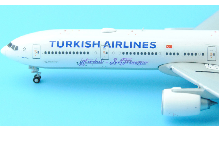 1/400 Model Airplane JC-Wings XX4502 Turkish Airlines Boeing 777-300ER TC-JJU Aircraft Diecast Model Collectibles, Scale Model.