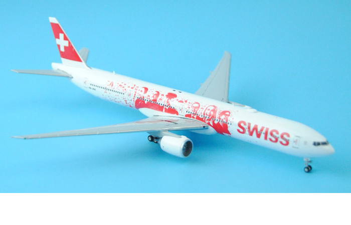1/400 Model Airplane JC-Wings XX4683 Swiss Airlines People's Plane Boeing 777-300ER HB-JNB Aircraft Diecast Model Collectibles, Scale Model.