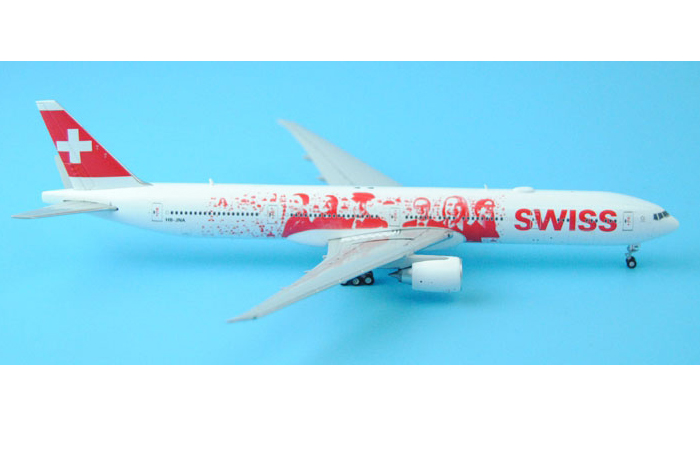 1/400 Model Airplane JC-Wings XX4683 Swiss Airlines People's Plane Boeing 777-300ER HB-JNB Aircraft Diecast Model Collectibles, Scale Model.