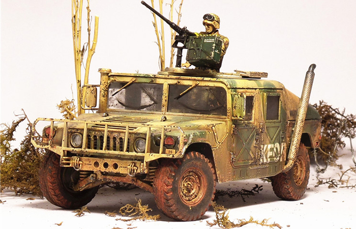 1/35 Scale Model Military Vehicle USA Army Hummer Finished Tamiya Plastic Model Kit.