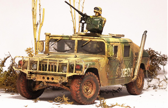 1/35 Scale Model Military Vehicle USA Army Hummer Finished Tamiya Plastic Model Kit.