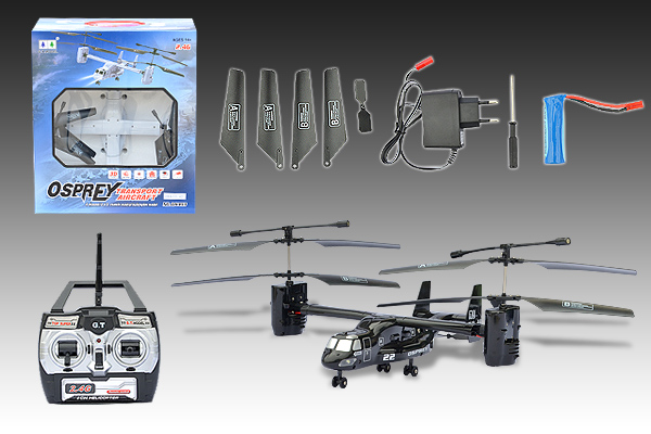 G.T.MODEL, Qingsong Toys, QS993, QS992, Osprey V-22 RC helicopter, V-22 tilt-rotor Osprey aircraft, remote controlled aircraft.