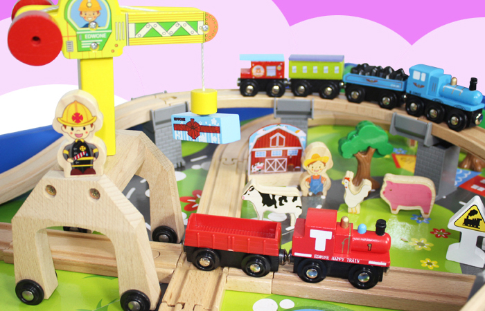 Thomas And Friends Wooden Toy Train Play-set, With Wooden Children's Game Table.