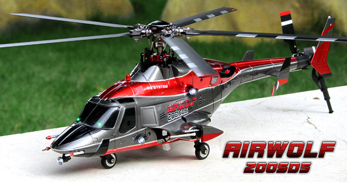 Walkera RC Helicopter, Airwolf 200SD5 5 Blades Brushless RTF 3D 6CH radio control helicopter, devo transmitter.